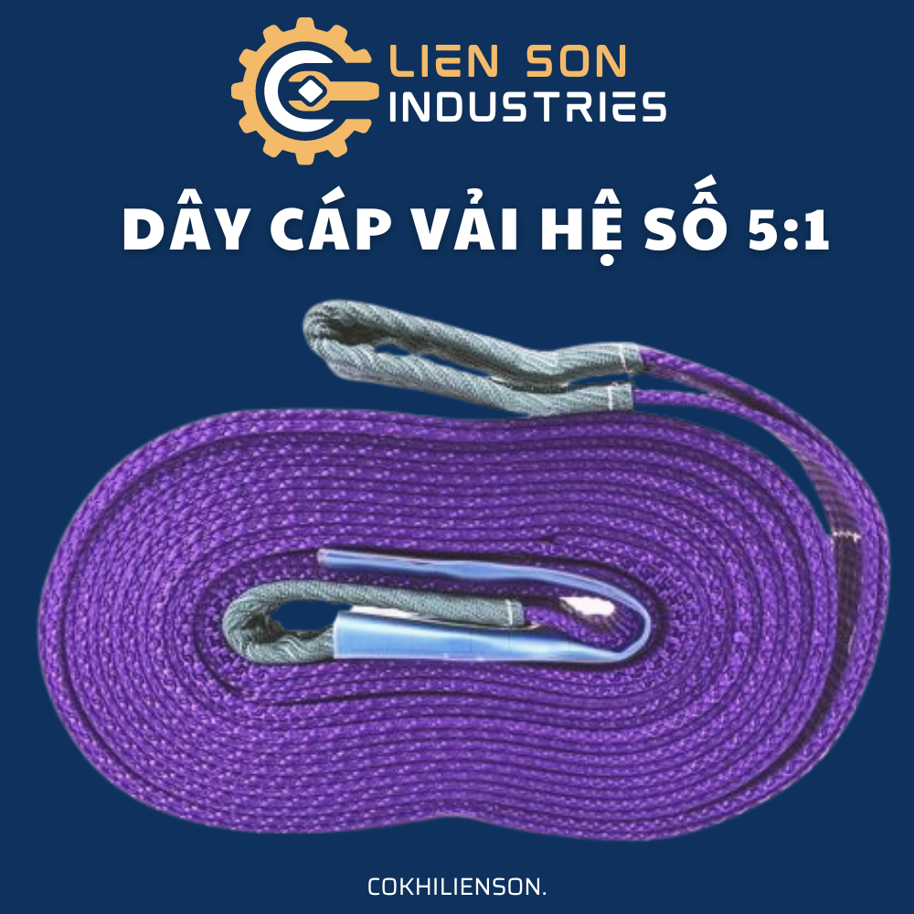 1 ton flatbed crane fabric rope with safety factor 5:1