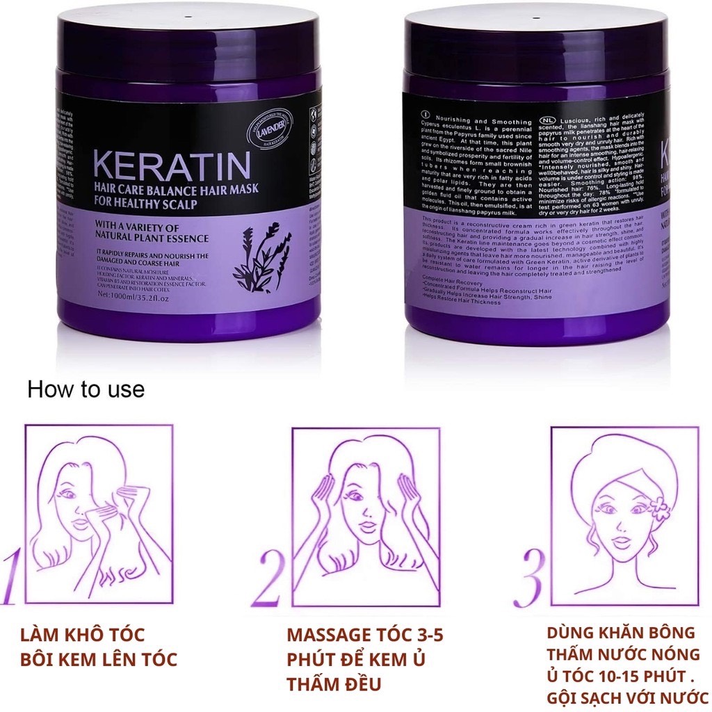 [HCM]Hấp dầu Keratin tím siêu phục hồi hư tổn tóc