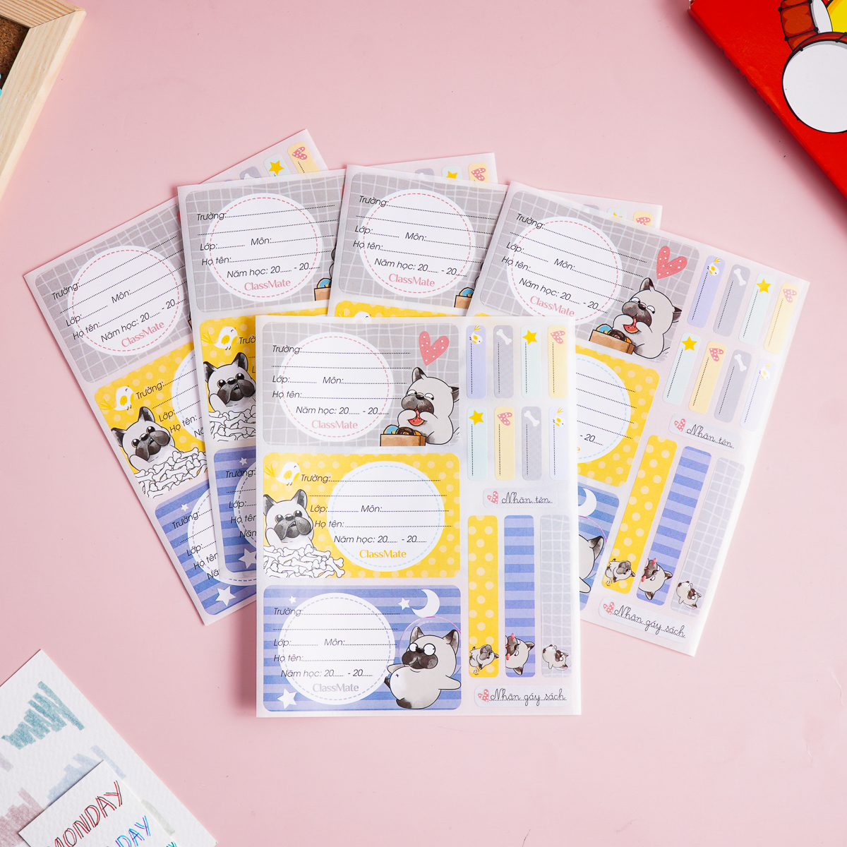 Nhãn Vở Có Keo Dán Sẵn CLASSMATE Họa Tiết Pet Dễ Thương 15 Cái/Tập CL-NT228