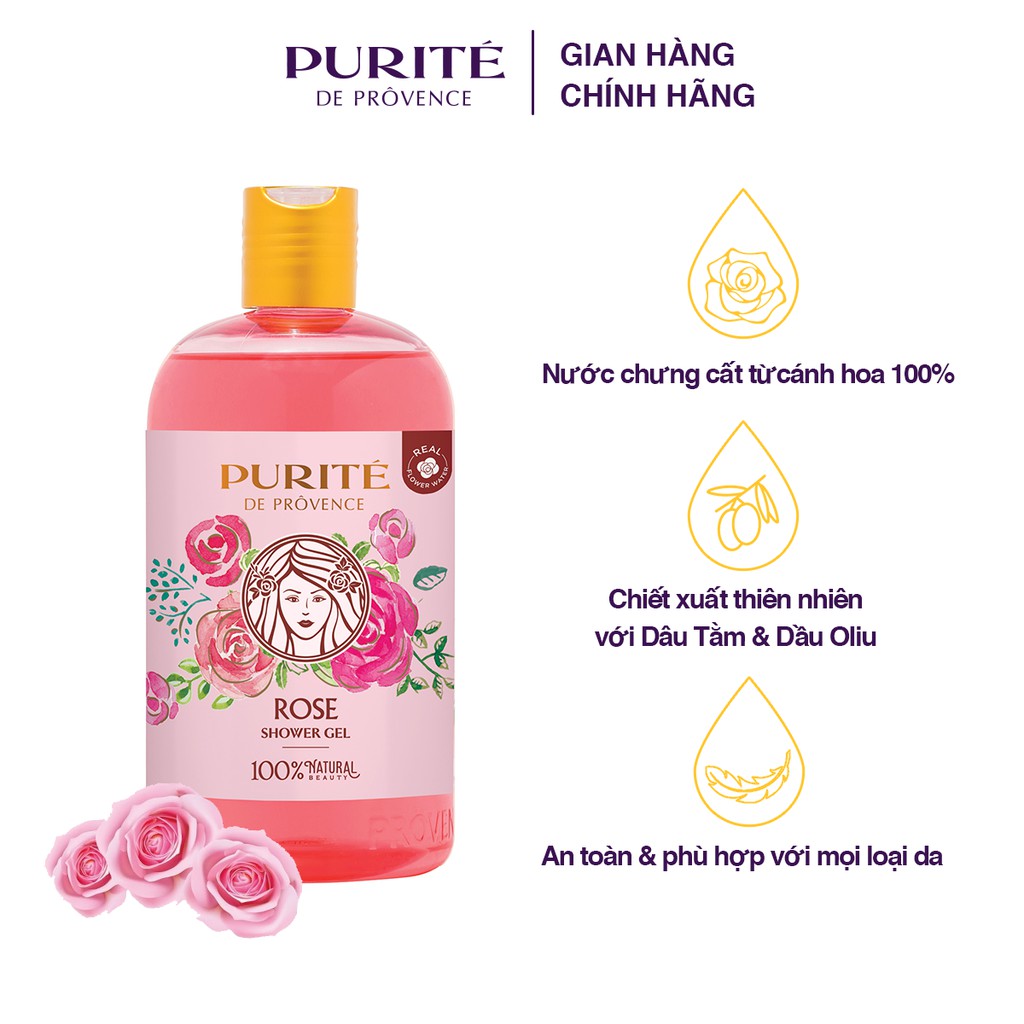 [HCM](KÈM QUÀ TẶNG) Sữa Tắm Mềm Mịn Hoa Hồng Purité