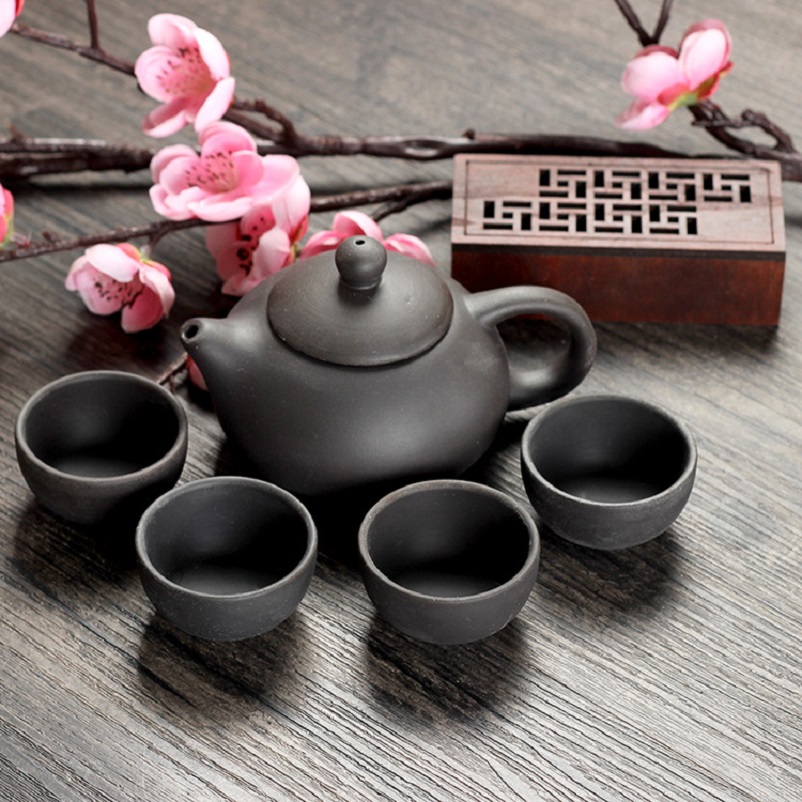 Bộ Ấm Trà 4 Tách Gốm Sứ Cao Cấp