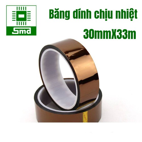 Băng keo cách điện, chịu nhiệt độ cao 300 độ- 30mm-33 mét