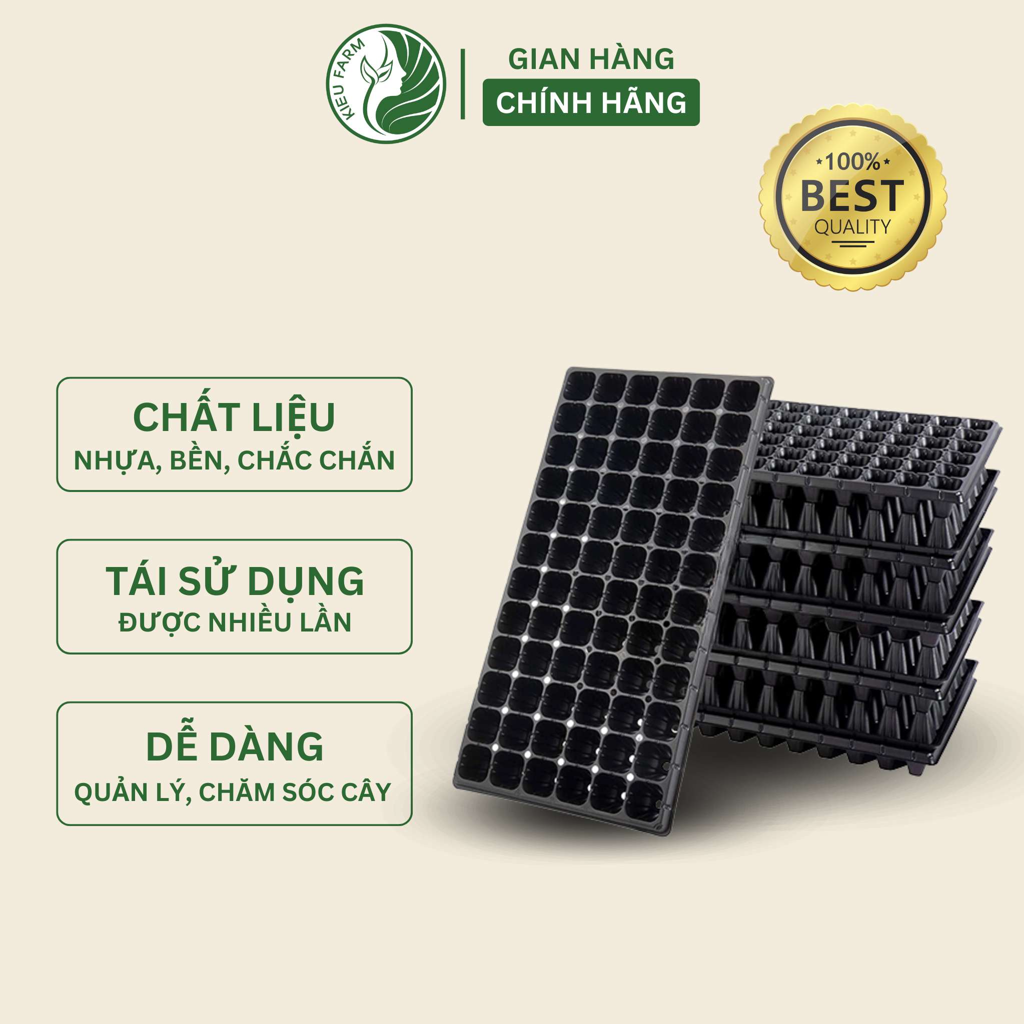 Combo 5 khay nhựa ươm hạt (loại 50 lỗ)