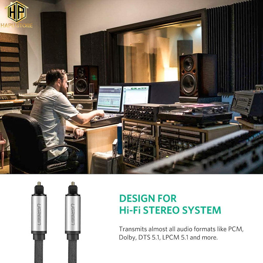 Ugreen 10539 - Cáp audio quang ( Optical - Toslink ) dài 1m bọc lưới cao cấp