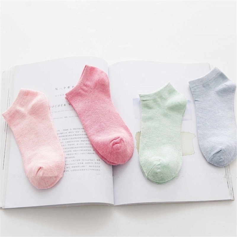 Tất Nữ Cổ Ngắn Basic Cotton Trơn Nhiều Màu Đơn Giản