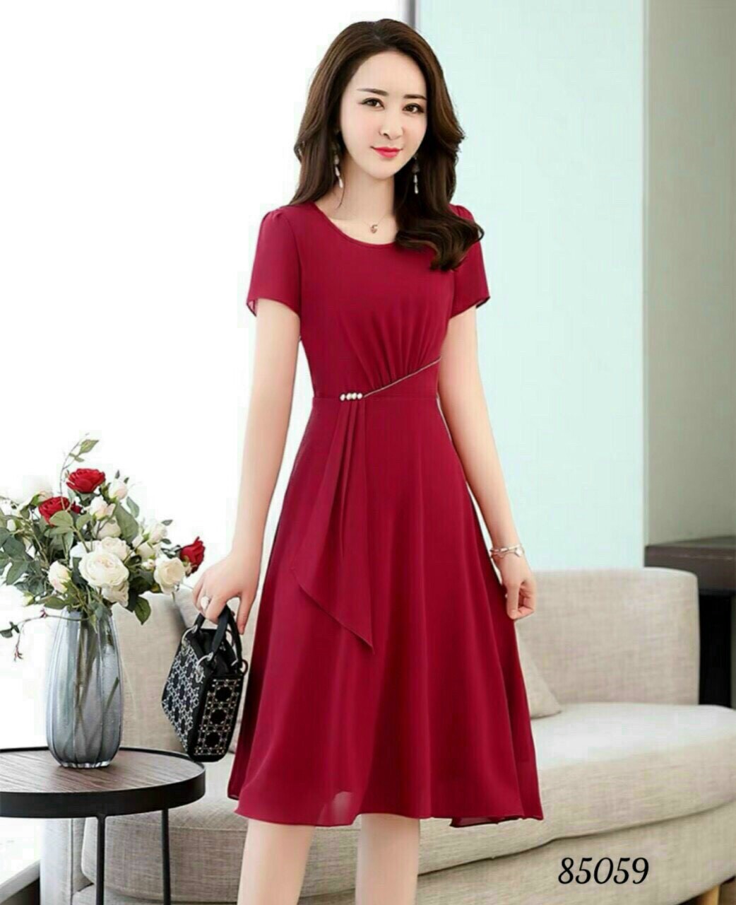 Đầm dự tiệc dáng xòe siêu xinh thiết kế sang trọng thanh lịch sully store