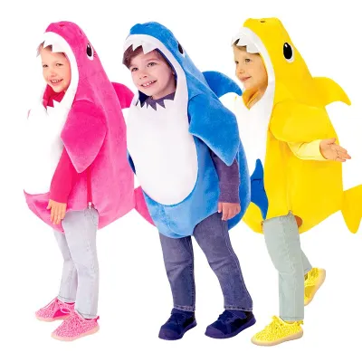 Disfraz de tiburón familiar para niños, disfraz de Halloween, 3 colores, Unisex, recién llegado