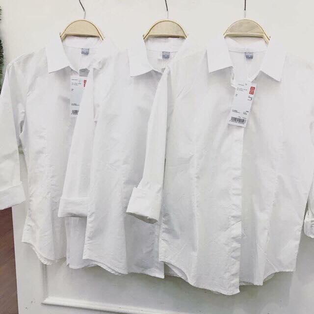 Áo sơ mi trắng trơn basic oversize nam nữ học sinh