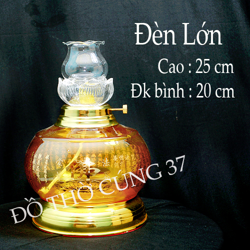 [ 3 SIZE  ] ĐÈN DẦU LƯU LY THỦY TINH 6639 [ KINH CHÚ ĐẠI BI ]