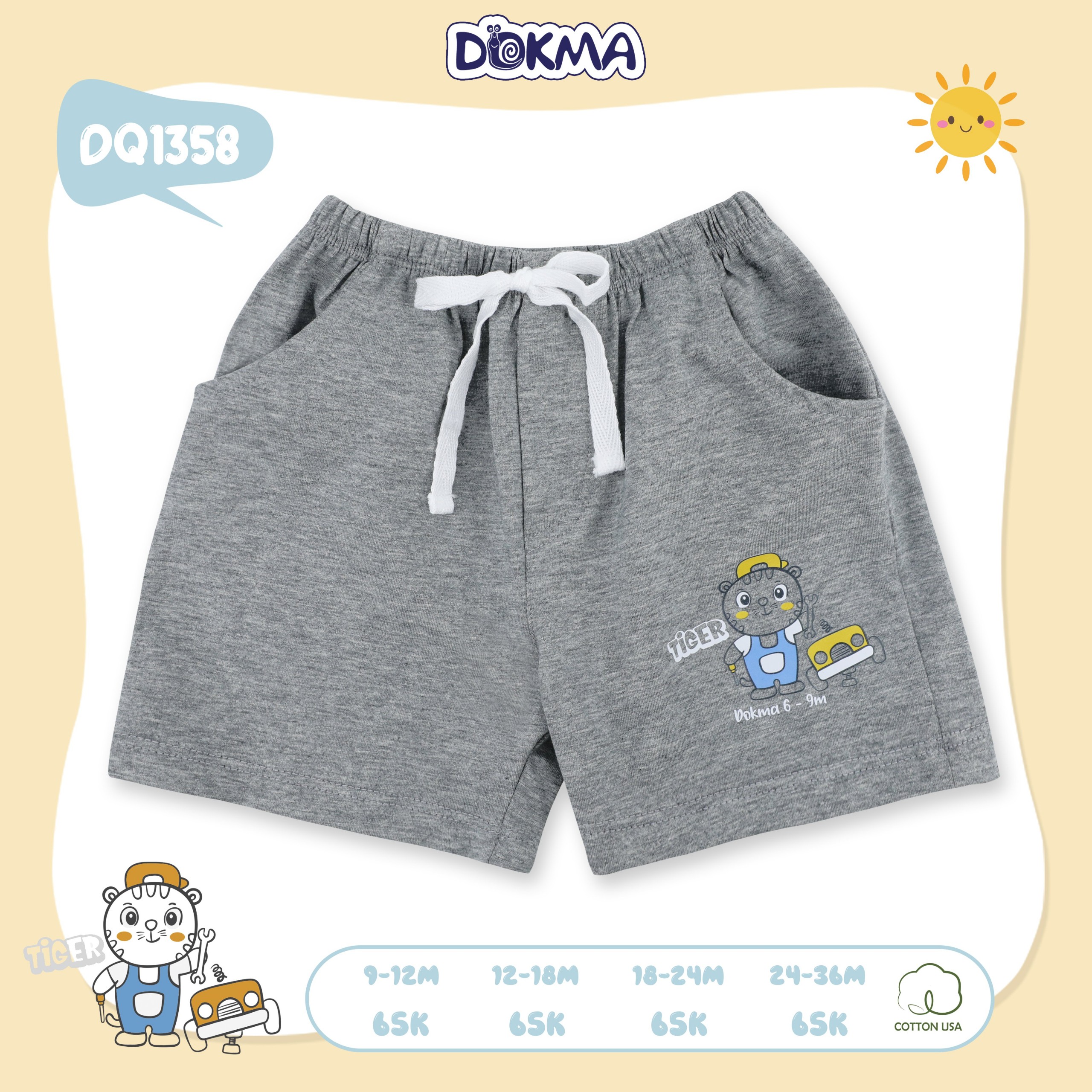 Dq2038 - dq1358 quần đùi cộc bé trai cotton/ modal dokma