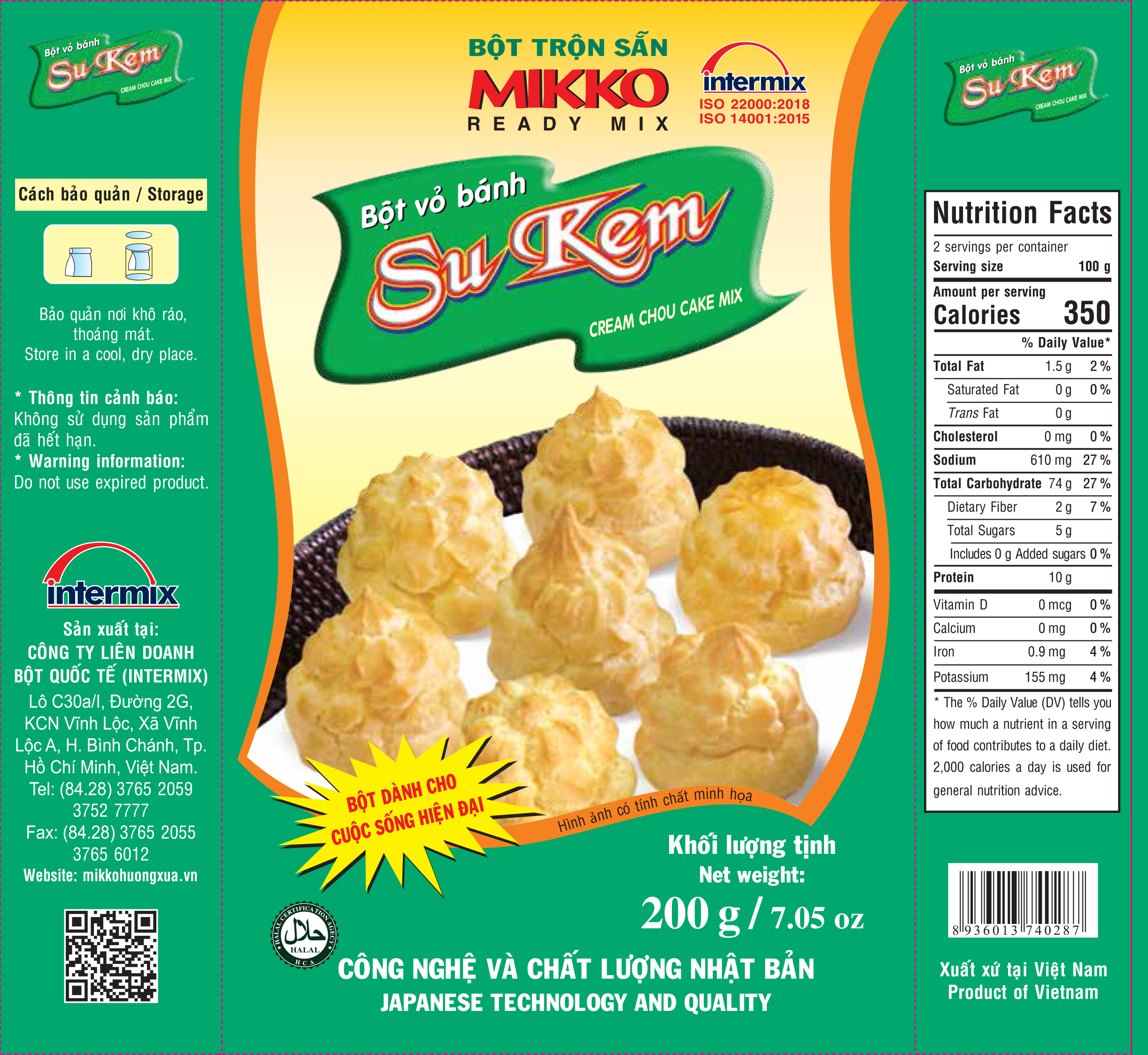 MIKKO – Bột vỏ bánh Su kem 200gr