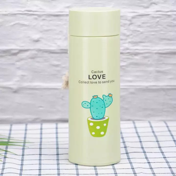 Bình đựng nước lõi thủy tinh họa tiết xương rồng dễ thương dung tích 450ml (BXR10), lọ nước tiện dụng, bình nước trẻ trung, bình nước cute, bình nước giữ nhiệt, bình nước học sinh