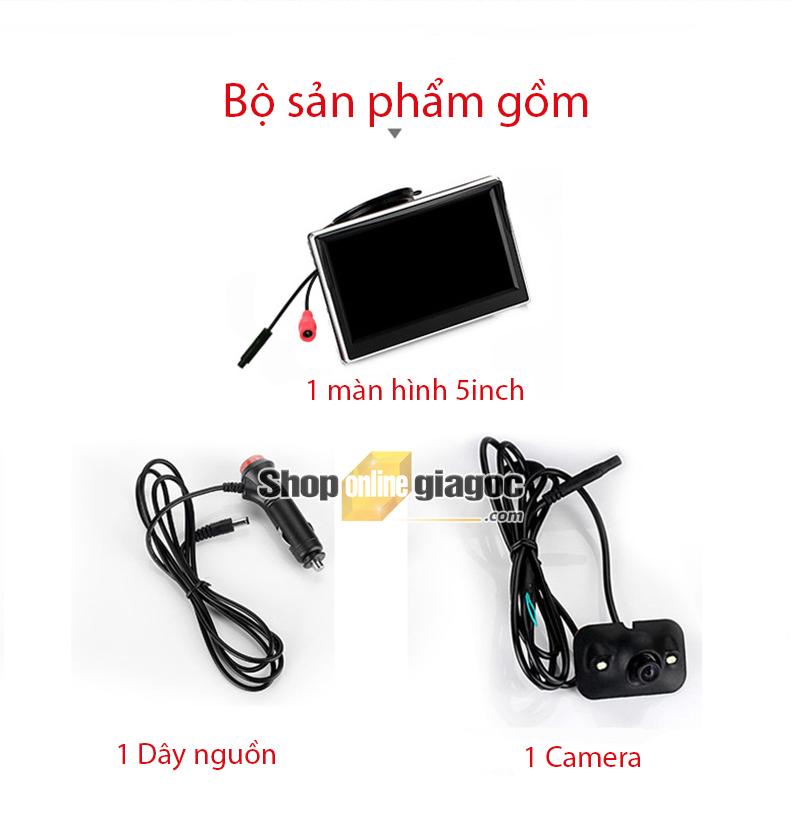 Combo Camera Cập Lề Ô Tô + Màn Hình 5 Inch 800x480P