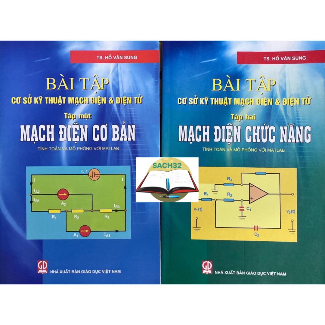 Combo 2 cuốn bài tập cơ sở kỹ thuật mạch điện và điện tử tập 1 + tập 2