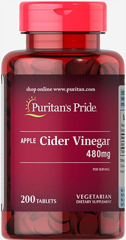Puritans Pride Apple Cider Vinegar 480 mg Viên uống giảm cân giấm táo 200 viên nhập khẩu