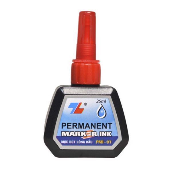 Mực Bút Lông Dầu Không Xoá Được 25ml Thiên Long PMI-01 (Màu Đỏ)