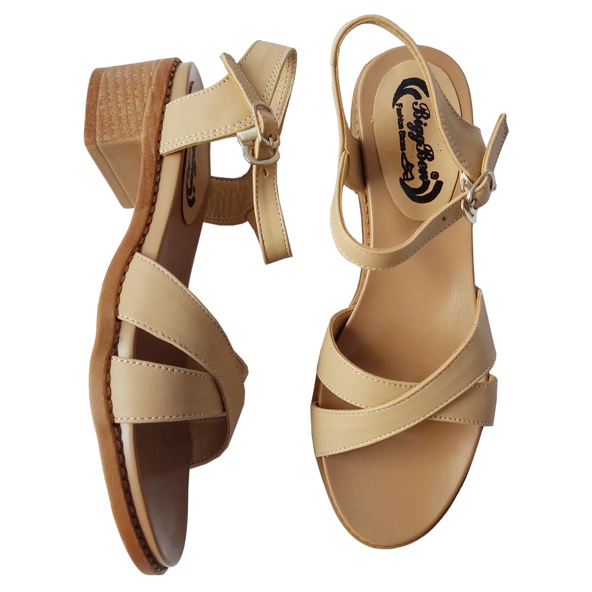 Giày Sandal Nữ Cao Gót Da Bò BIGBEN CG103