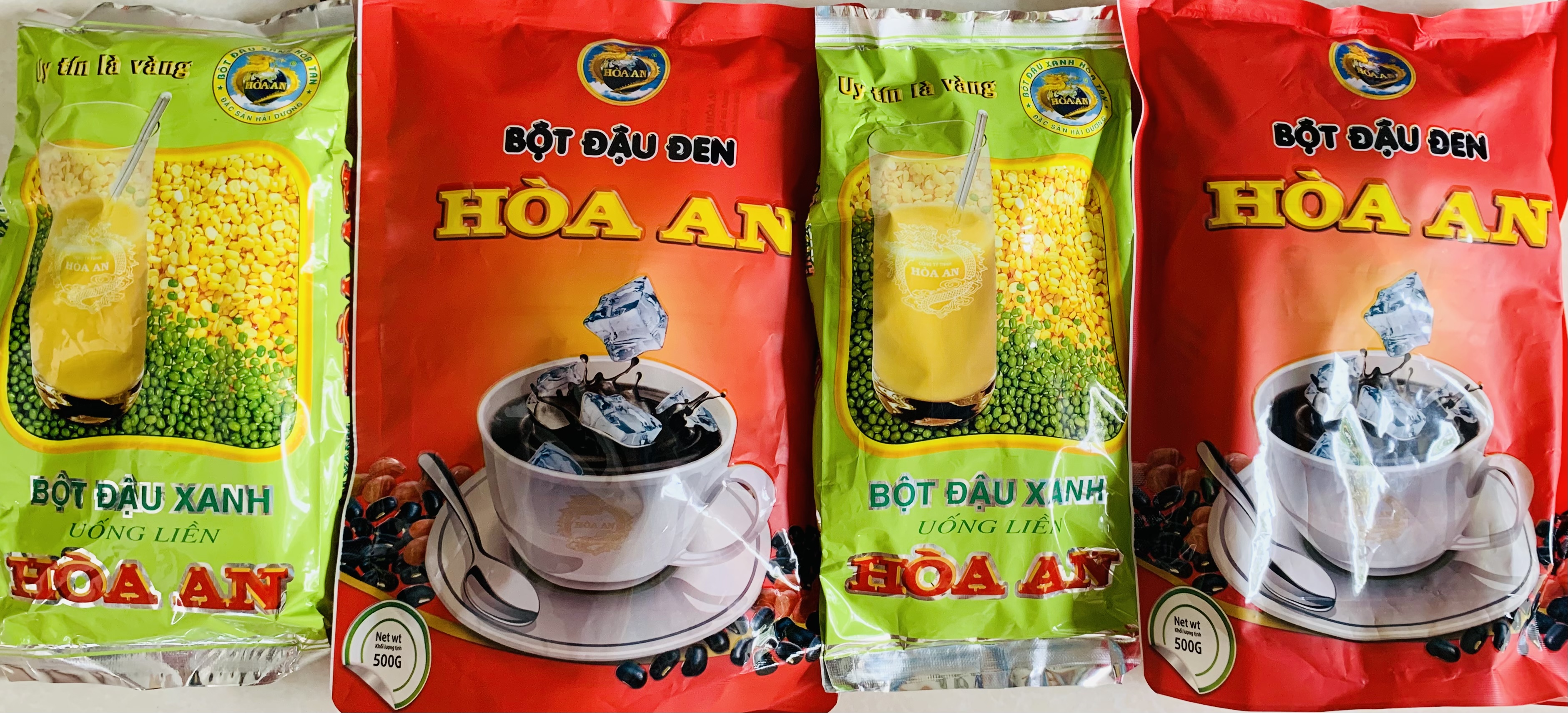 [Combo 4 Gói Xanh - Đen] 2 gói Bột đậu xanh + 2 gói Bột đậu đen