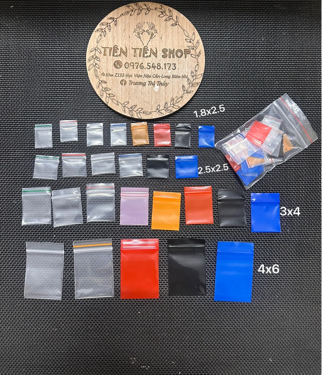 Gói 50 chiếc túi zip mini trộn màu viền, zip nhỏ đựng phụ kiện, trang sức tránh thất lạc đồ đạc chọn size tientienshop