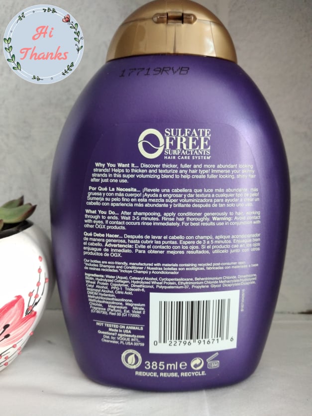 [HCM]Dầu xả Thick & Full Biotin & Collagen OGX 385 ml