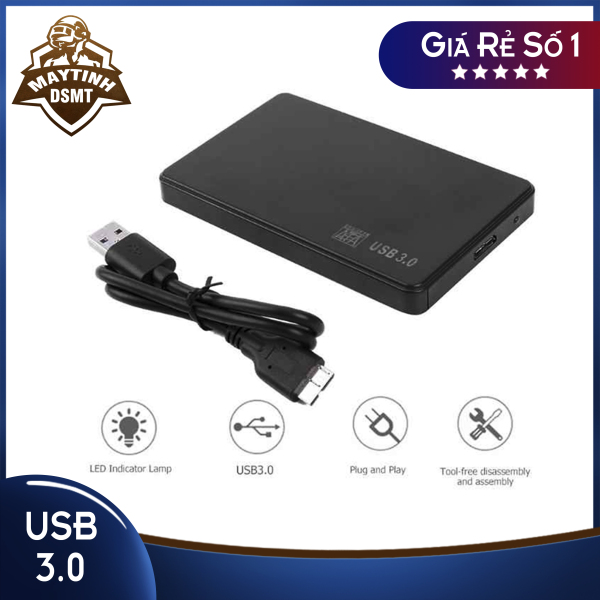 Box ổ cứng 3.0 dùng cho ổ SSD, HDD 2.5 inch, hộp đựng ổ cứng 2.5 inch tốc độ USB 3.0