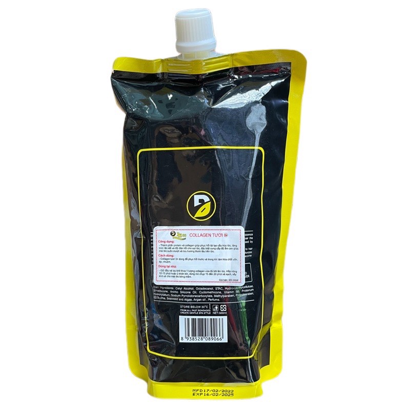Hấp dầu phục hồi tóc hư tổn Collagen 3+ LD 88 500ml