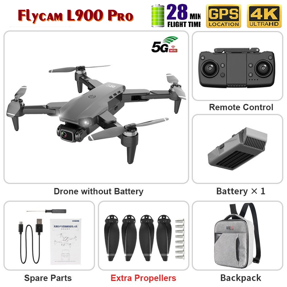 Flycam SJRC F11 - Máy bay Flycam L900 Pro 4K, gimbal 2 trục camera 4K, động cơ không chổi than