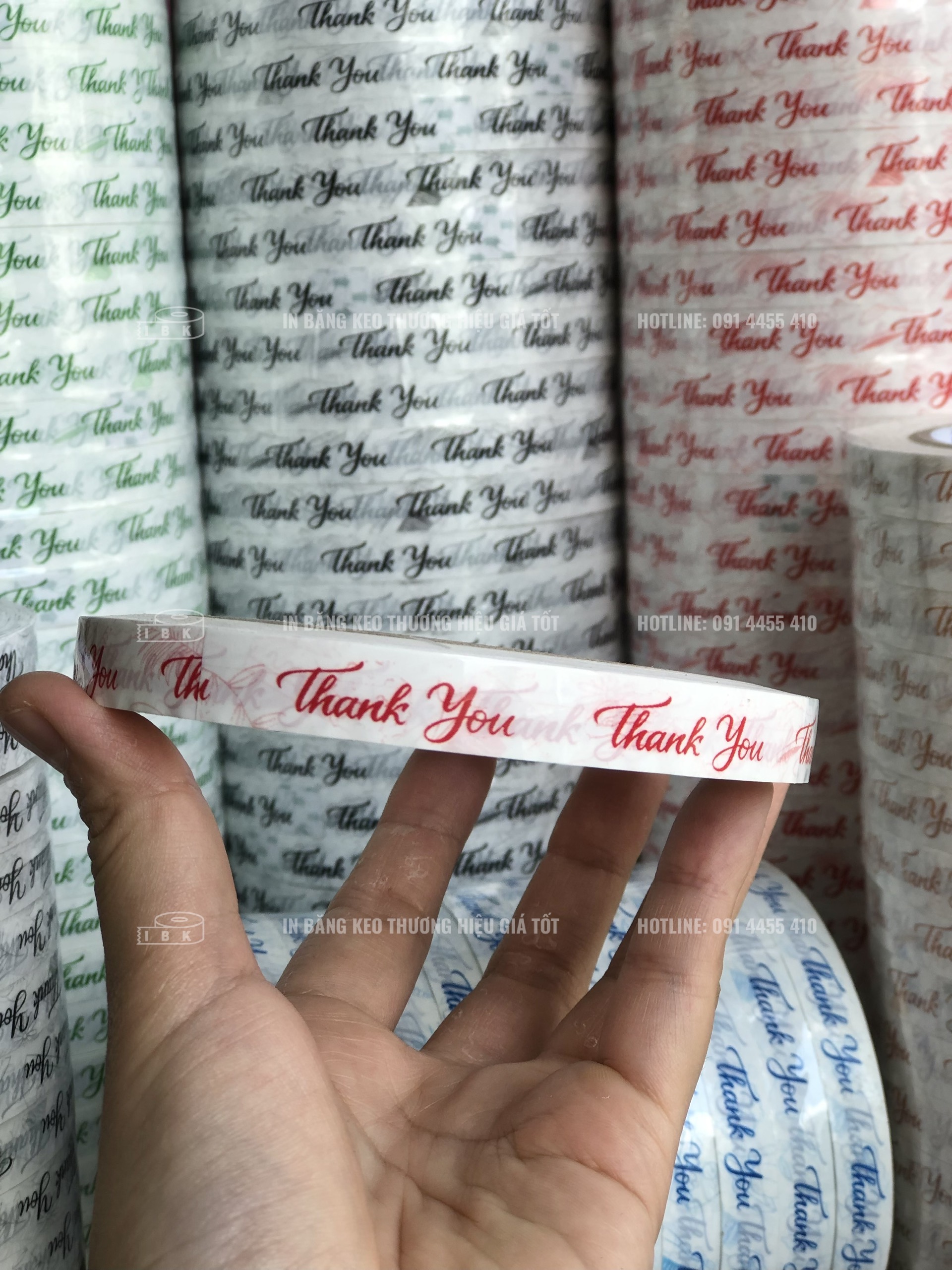 Băng keo THANK YOU dán ly cafe, trà sữa (size 12mm, 1.2cm)