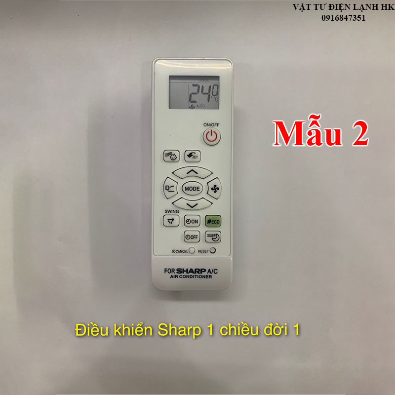 Remote máy lạnh SHARP 1 chiều, điều khiển điều hòa Shap 1 chiều mẫu 2 HK