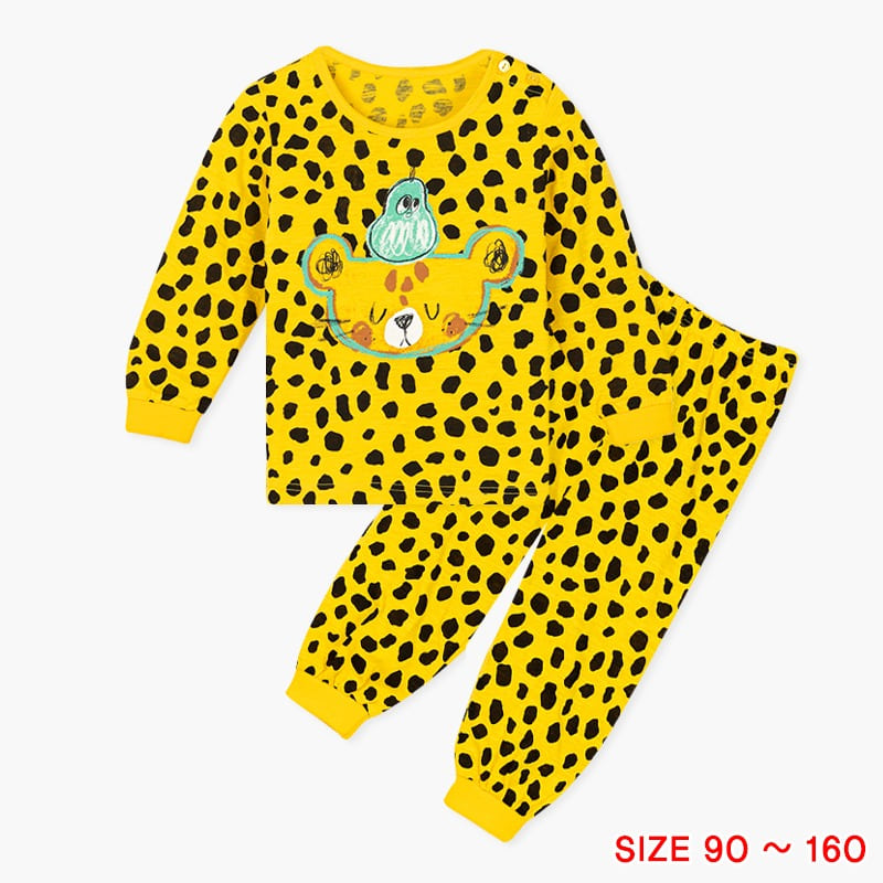 (9-40kg) Đồ bộ ngủ tay dài quần áo thun cotton mặc nhà mùa hè cho bé trai và bé gái Unifriend Hàn Quốc 2022-2