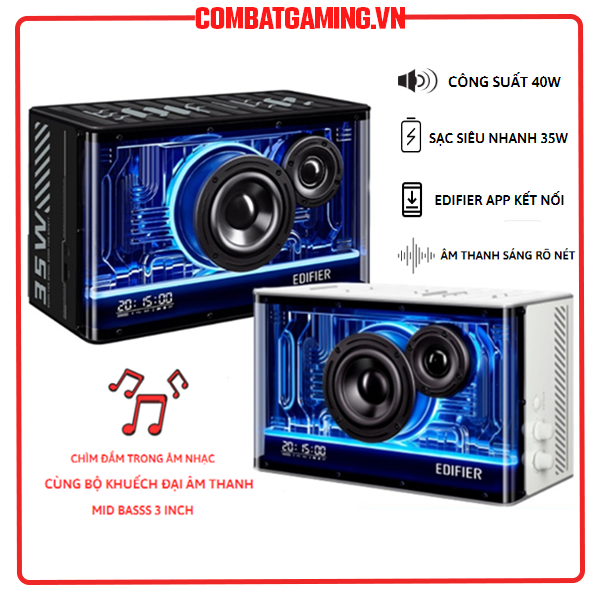 Loa EDIFIER QD35 - Âm Thanh Sạch Bluetooth V5.3 Black/White