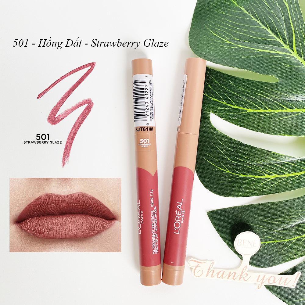 [Chính Hãng] Son Lì Bút Chì L'Oreal Matte Lip Crayon Loreal Paris Lipstick