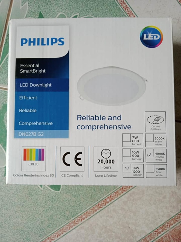 Đèn Downlight âm trần Led Philips DN027 G2 14W trắng, vàng, trung tính