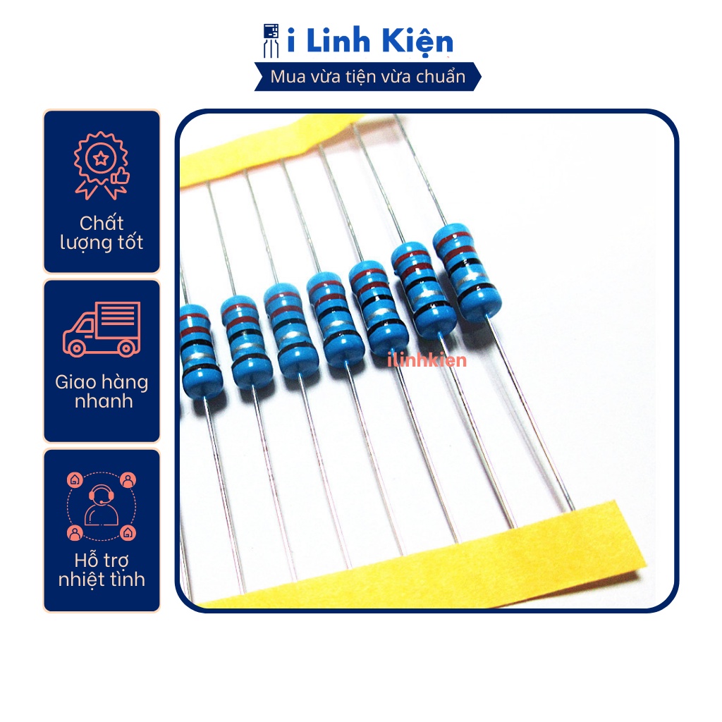 Điện trở vạch 2W 270K - 2M 1% chân đồng (túi 10 con)