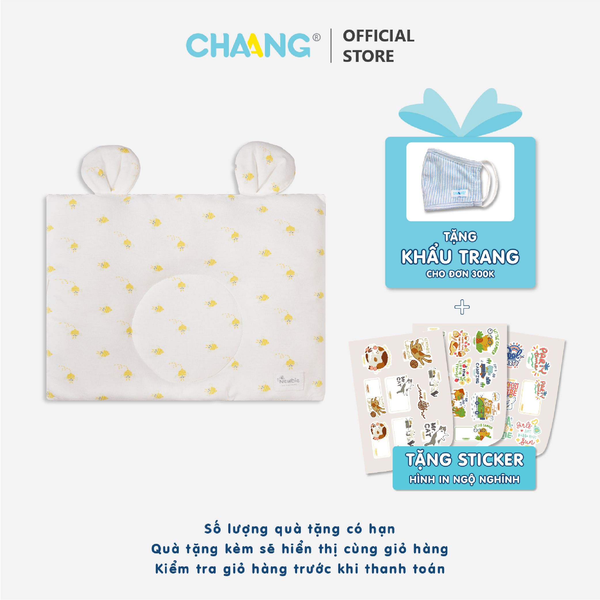 [CHAANG] Gối lõm cho bé sơ sinh Spring CHAANG