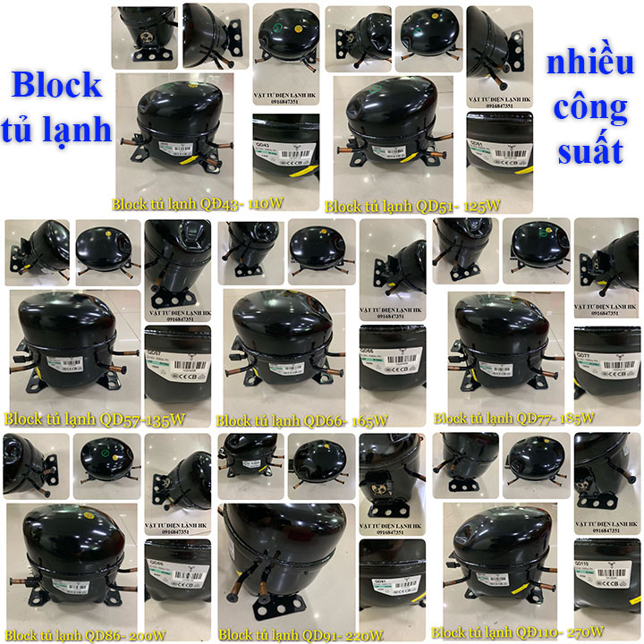 Block tủ lạnh - Lốc tủ các công suất (chọn đúng loại khi đặt hàng) - Lock TL