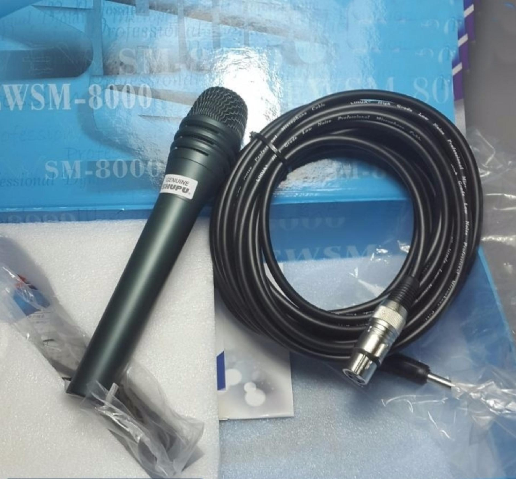 Micro karaoke có dây Shupu SM-8000 (đen xanh)