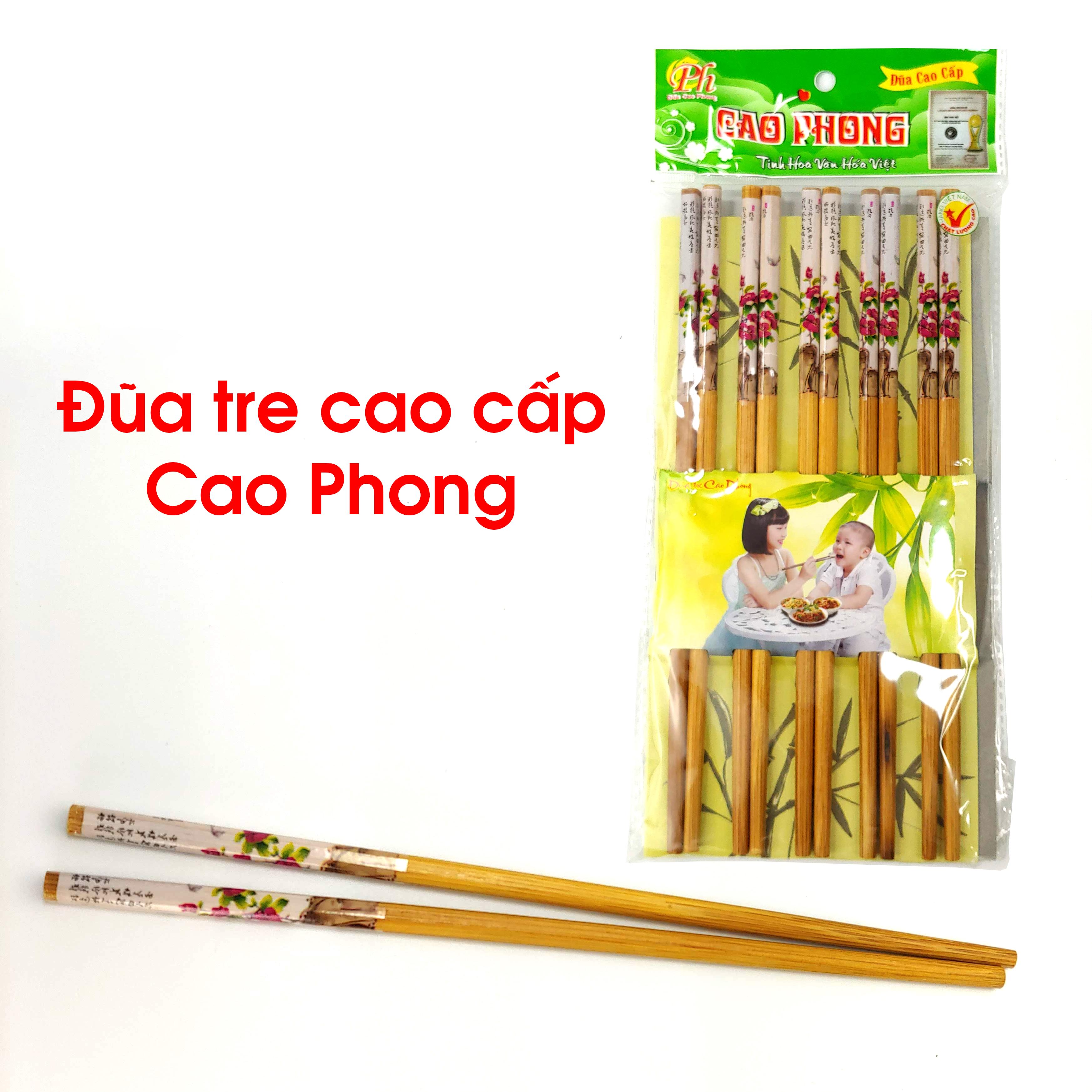 Vỉ 10 đôi đũa tre Cao Phong