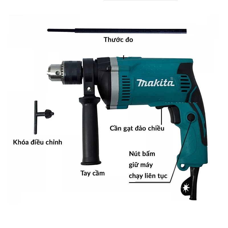 Máy Khoan Điện Makita HP1630 - Máy khoan điện đa năng - Có búa - Máy khoan tường - Máy khoan cầm tay