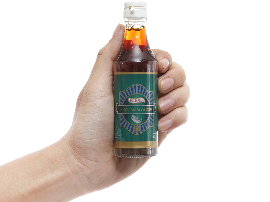 Nước mắm cá cơm Hạnh Phúc 60 độ đạm chai 50ml ( combo 5 chai)