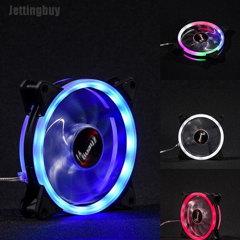 Jettingbuy LED Cooling Fan RGB 12cm DC 12V Brushless Cooler For Computer Case PC CPU