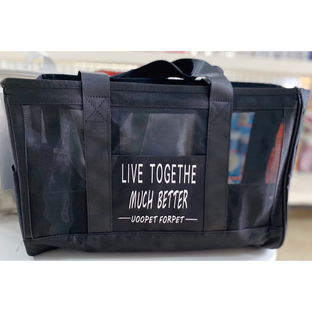 HCM - Túi xách vải lưới Live Togethe Much Better đựng dụng cụ trang điểm,đồ làm tóc, mỹ phẩm trang điểm - Hity Beauty