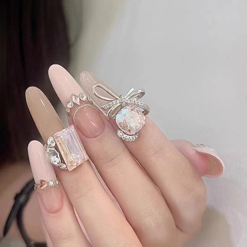 Charm Đá Đính Móng Sáng Lấp Lánh Vàng Bạc 7B