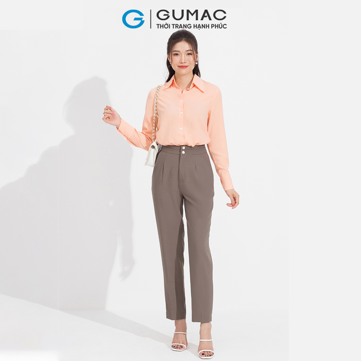 [15 - 17.5 |Voucher 8-12%] Áo sơ mi nữ đô kiểu GUMAC AD05050