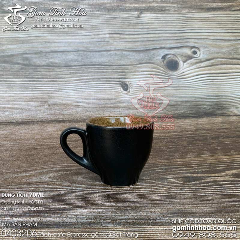 Ly tách cafe Espresso gốm sứ Bát Tràng men màu