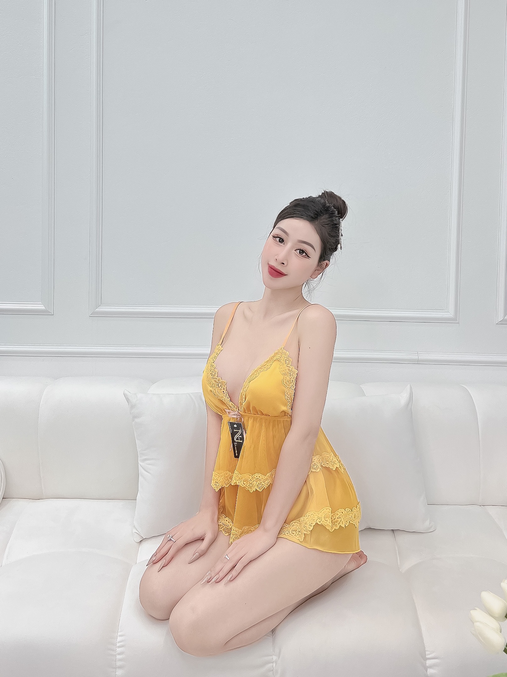Đồ ngủ ren sexy quyến rũ dưới 62kg Đầm ngủ sexy - đồ ngủ sexy gợi cảm - váy ngủ 2 dây ren hở lưng chất mềm mịn
