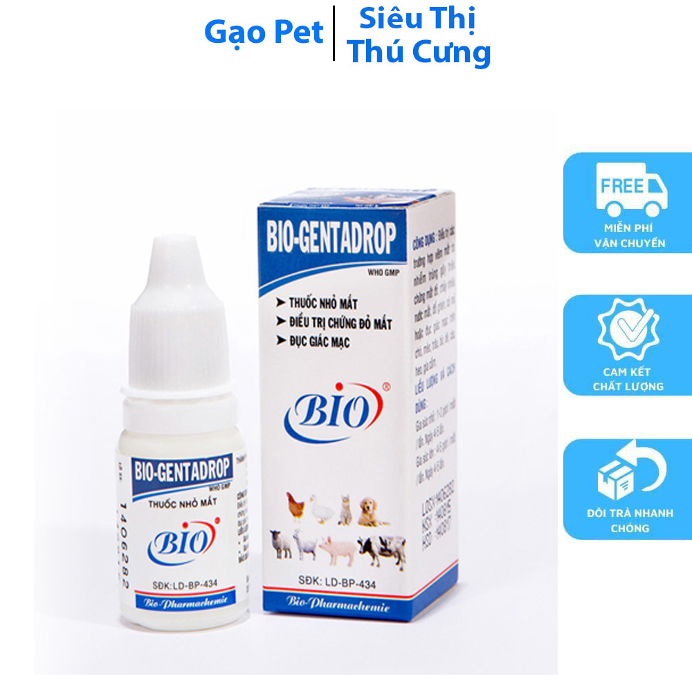 [Hoàn Tiền 10%] Dung Dịch Nhỏ Mắt Bio - Genta Drop Xử Lý Chứng Mắt Đỏ, Chảy Nước Mắt Chó Mèo