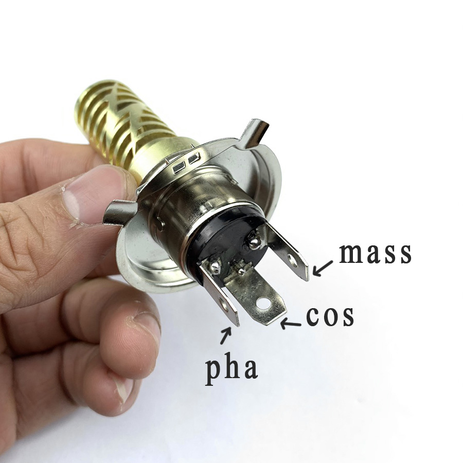 Đèn Pha Cob 4 Chế Độ Gắn Xe Máy [ Chân H4 ]