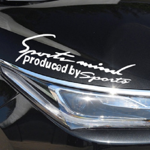 Tem Dán Sport Mind Lên Nắp Capo Ô tô Màu Trắng