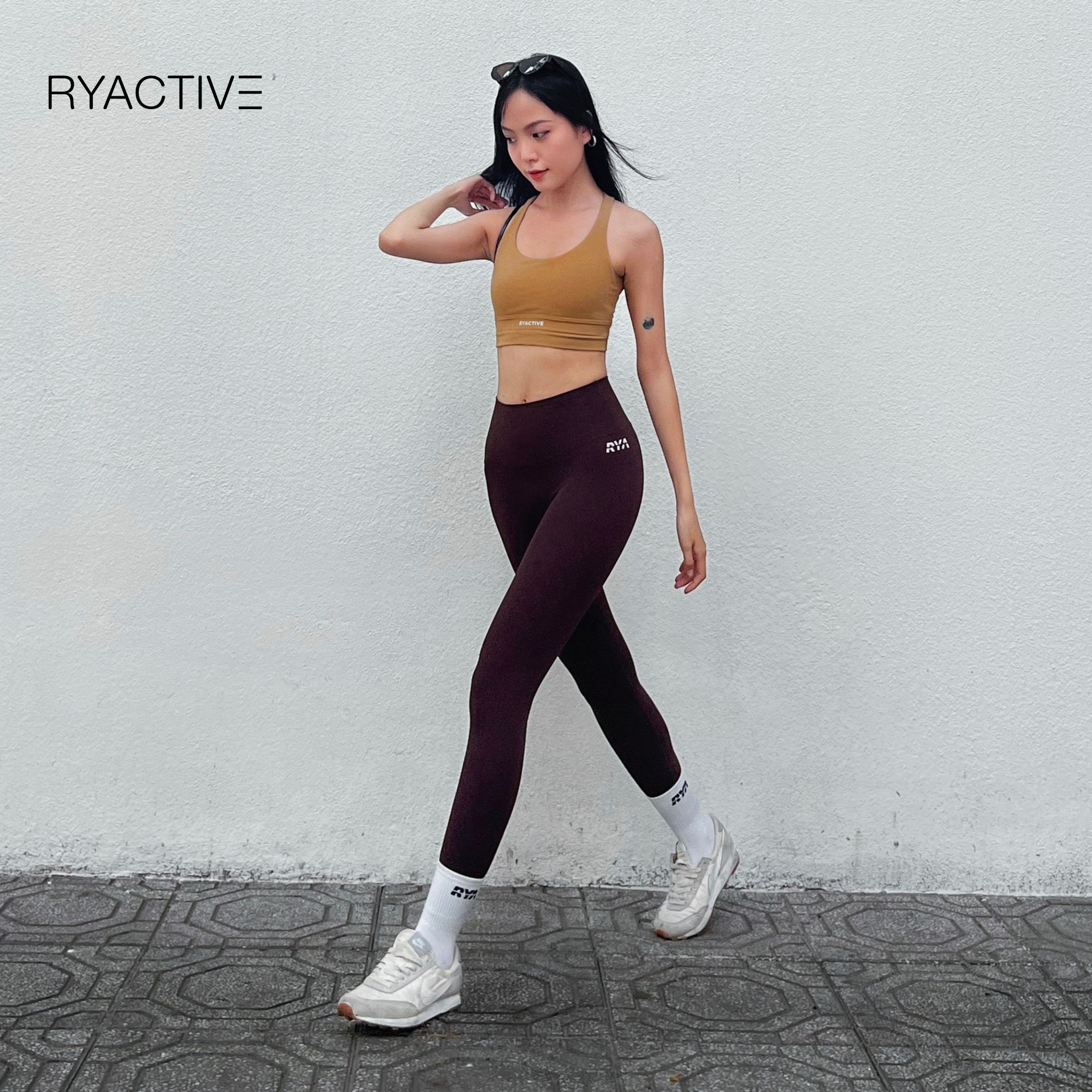 Quần legging thể thao dáng dài RYACTIVE - RYA Legging Espresso